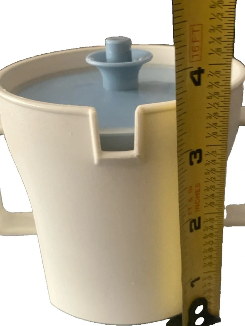 Vintage Tupperware Creamer Mini Pitcher Jug 1415-4 2 Handle Push Button Seal Lid